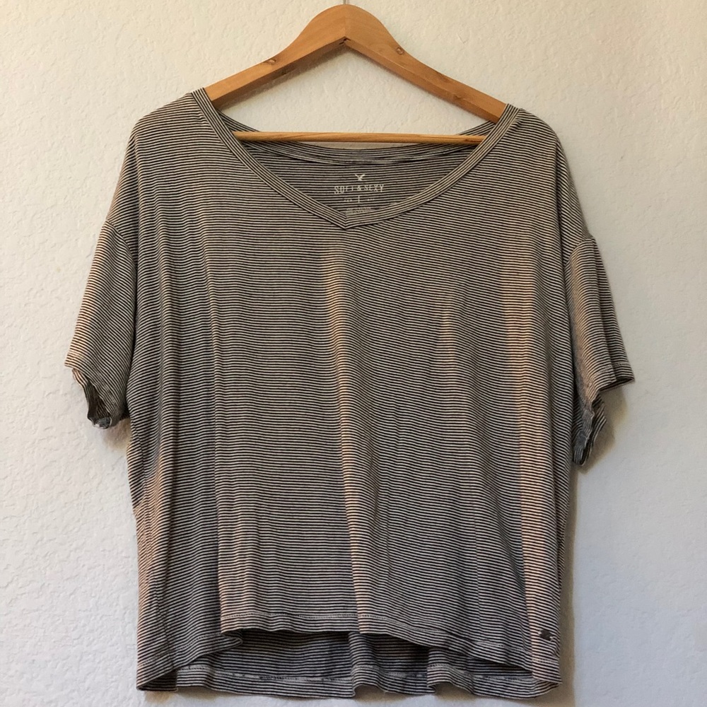 American Eagle striped crop top.
